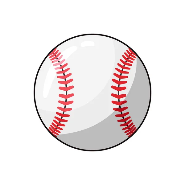 Balle Baseball Isolée Sur Fond Blanc Équipement Sportif Illustration Vectorielle — Image vectorielle