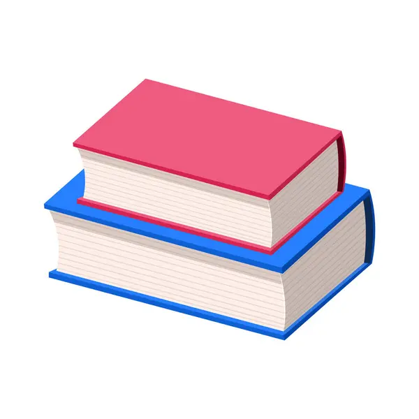 Stapel Kleurrijke Boeken Geïsoleerd Witte Achtergrond Schoolboeken Bibliotheek Boekhandel Literatuur — Stockvector
