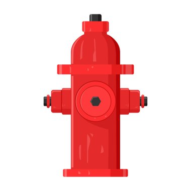 Kırmızı yangın musluğu gerçekçi illüstrasyon, beyaz arka planda izole edilmiş, yangın söndürme cihazı, vektör