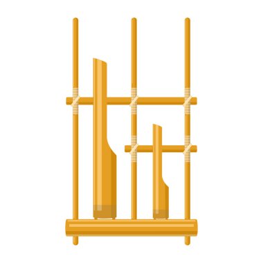 Bambu angklung vektörü beyaz arkaplanda izole edilmiş. Müzik aletleri. İçerik tasarımı için uygun. Endonezya geleneksel müziği