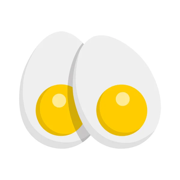 Uovo Guscio Illustrazione Vettoriale Isolato Sfondo Bianco Uovo Sodo Bianco — Vettoriale Stock