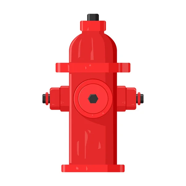 Roter Feuerhydrant Realistische Darstellung Isoliert Auf Weißem Hintergrund Feuerlöschvorrichtung Vektor — Stockvektor