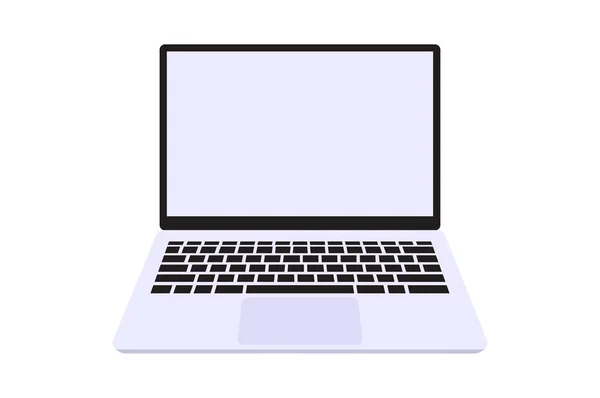 Laptop Pustym Ekranem Izolowanym Białym Tle Ilustracja Wektorowa Komputerowa Konstrukcja — Wektor stockowy