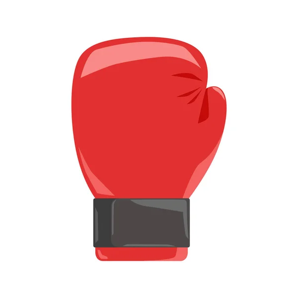 Κόκκινο Γάντι Πυγμαχίας Διανυσματική Απεικόνιση Απομονωμένο Λευκό Φόντο Αθλητικός Εξοπλισμός — Διανυσματικό Αρχείο