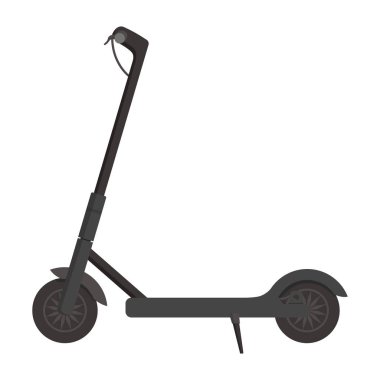 Elektrikli scooter. Beyaz arkaplanda izole edilmiş bir eko taşıma aracı illüstrasyonuName