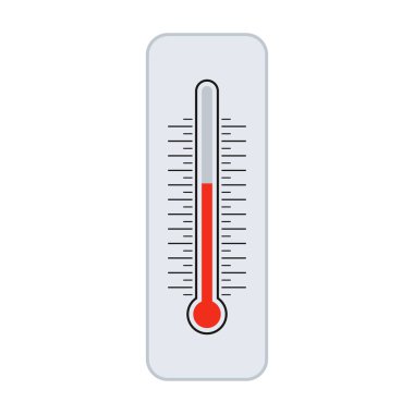 Tıbbi termometre düz ikon beyaz arka planda izole edilmiş. Sağlık hizmetleri. Vektör illüstrasyonu