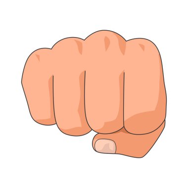 El, yumruk ya da yumruk. Gerçekçi vektör çizimi. Beyaz bir arkaplanda izole edilmiş