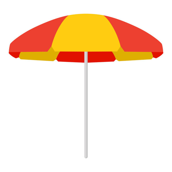 Vector illustration of beach umbrella, summer holiday, isolated on a white background