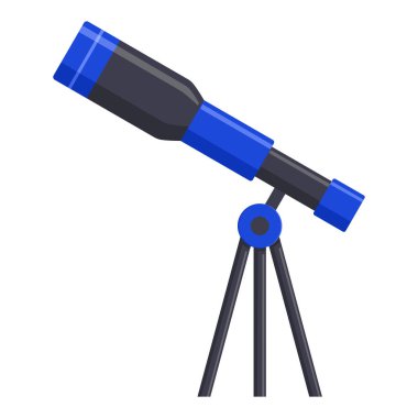 Okullar için bir teleskop. Astronomi, yıldız gözlemi ve Ramazan 'ın başında ve bayram gününde hilal ayı görmek için bir cihaz. Beyaz arkaplanda izole edilmiş vektör illüstrasyonu