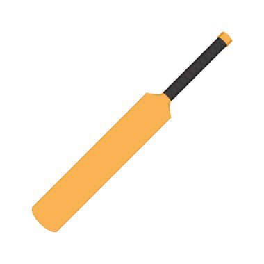 Kriket sopası ve beyaz arka planda izole edilmiş, vektör çizimi, spor ekipmanları. Kriket dünyadaki en popüler sporlardan biridir.