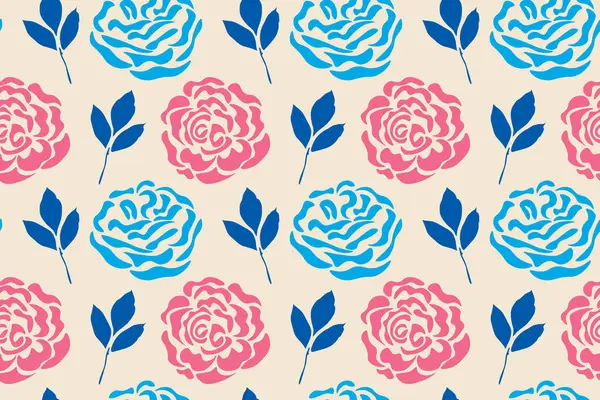 Güllerle kusursuz tekrarlanan desen. vektör illüstrasyonu