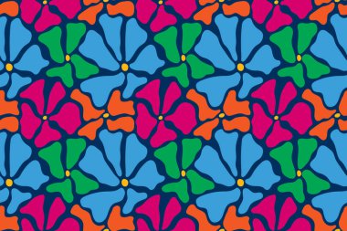 Kusursuz çiçek deseni. Vektör illüstrasyonu