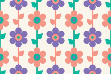 Kusursuz çiçek deseni. Vektör illüstrasyonu