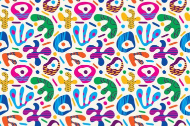 Soyut şekillerle kusursuz tekrarlayan şablon. vektör illüstrasyonu