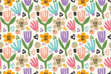 Kusursuz çiçek deseni. Vektör illüstrasyonu