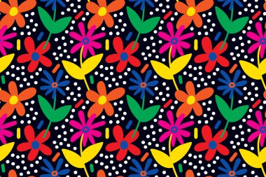 Kusursuz çiçek deseni. Vektör illüstrasyonu