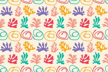 Bitkilerde pürüzsüz desen. vektör illüstrasyonu