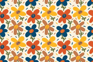 Kusursuz çiçek deseni. Vektör illüstrasyonu