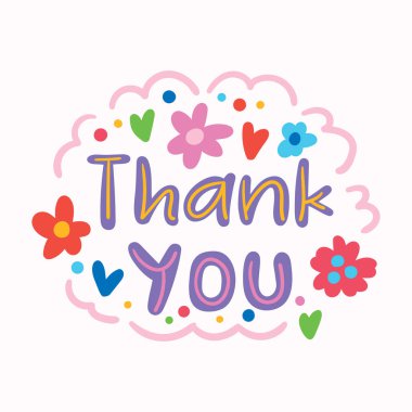 Harfler için teşekkürler. vektör illüstrasyonu