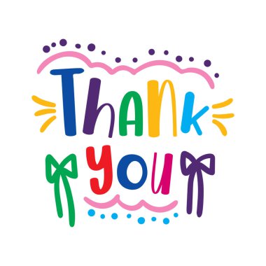 Harfler için teşekkürler. vektör illüstrasyonu