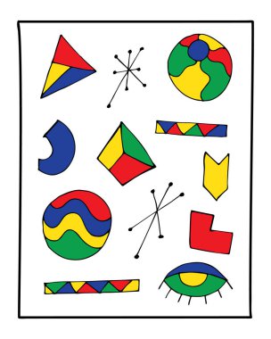 çağdaş poster tasarımı. Soyut şekilli vektör illüstrasyonu