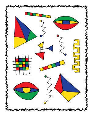 çağdaş poster tasarımı. Soyut şekilli vektör illüstrasyonu