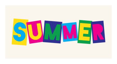 Renkli yazlık harfler. vektör illüstrasyonu