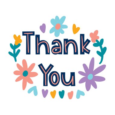 Harfler için teşekkürler. vektör illüstrasyonu