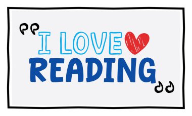 Harfleri okumayı seviyorum. vektör illüstrasyonu