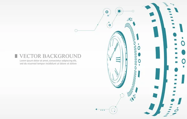 Technologie Fond Blanc Abstrait Analogique Clock Mechanic Concept — Image vectorielle