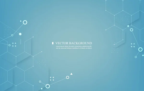 Moderna Tecnologia Blu Wallpaper Medical Vettore Background Geometric Esagono Shape — Vettoriale Stock