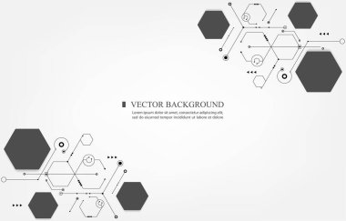 Beyaz teknoloji arka plan. Geometrik altıgen. Bilgisayar ağı kavramı..
