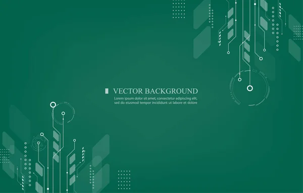 Moderna Tecnologia Vettoriale Background Cyber Network Green Wallpaper Geometric Computer — Vettoriale Stock