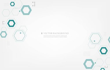  Beyaz vektör arkaplan geometrik altıgen şekil. futuristic.technology tıbbi arka plan
