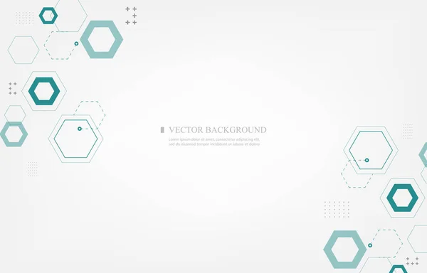 Vit Vektor Bakgrund Geometriska Hexagon Shape Futuristic Technology Medical Bakgrund — Stock vektor