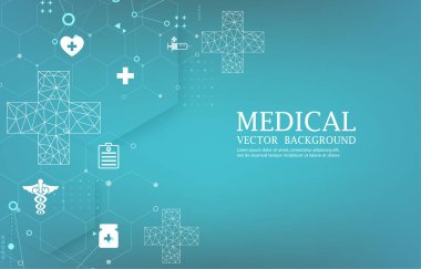 Teknoloji tıbbi arka planı. Soyut fütüristik duvar kağıdı. Geometrik şekil..