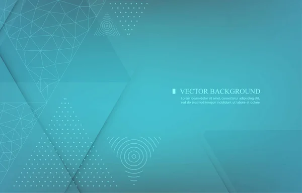 Astratto Geometrico Wallpaper Triangle Shape Blue Vettore Background Technology — Vettoriale Stock