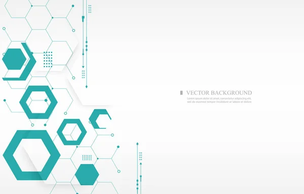Weiße Technologie Wallpaper Geometric Sechseck Shape Medical Hintergrund — Stockvektor