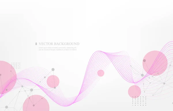 Abstreact Vecteur Wallpaper Beautiful Pastel Wave Line Polygon Pink Couleur — Image vectorielle
