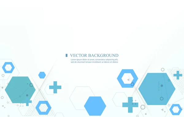 Bianco Vettore Sfondo Geometrico Shape Hexagon Shape Medical Carta Parati — Vettoriale Stock