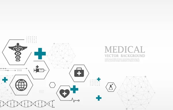 Technologie Medische Vector Medische Iconen Witte Achtergrond Geometrische Vorm — Stockvector