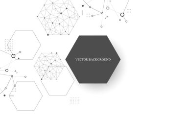 Beyaz teknoloji vektörü arka plan .soyut geometrik altıgen şekil.