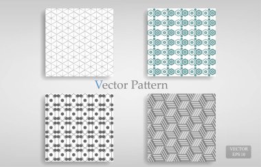 vektör geometrik altıgenler şekil deseni seti