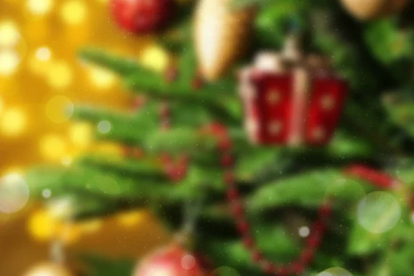 Різдвяний Фестиваль Сніг Розмивання Боке Ялинка Подарункова Коробка Використовувати Його — стокове фото