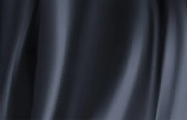 Абстрактный Фон Роскошная Текстура Черная Складчатая Ткань Морщинистая Волна Кривая — стоковый вектор