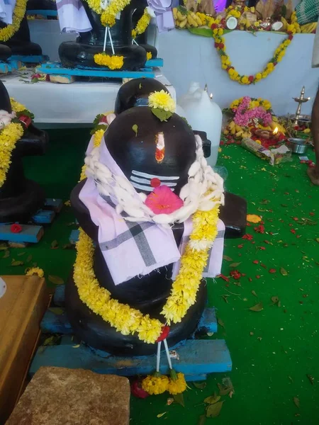 Bangalore Karnataka India Feb 2020 Közelkép Gyönyörű Díszített Lord Shiva — Stock Fotó