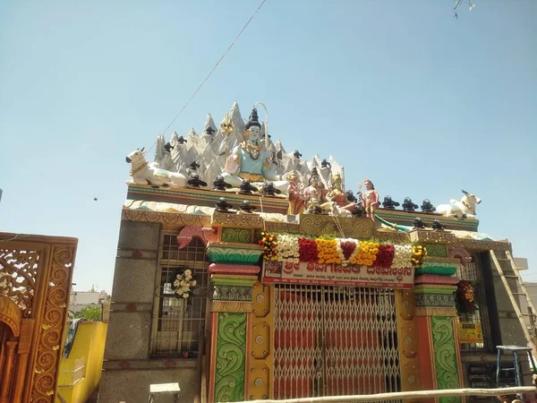 Bangalore Karnataka Inde Février 2020 Gros Plan Magnifique Temple Décoré — Photo