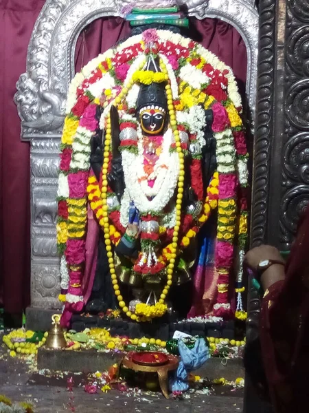 Tumkur Karnataka Índia Aug 2019 Encerramento Belo Templo Religioso Hindu — Fotografia de Stock