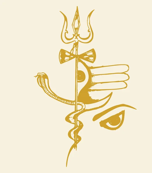 Σχέδιο Σκίτσο Του Lord Shiva Περίγραμμα Στοιχείο Σχεδιασμού Επεξεργάσιμο Εικονογράφηση — Διανυσματικό Αρχείο