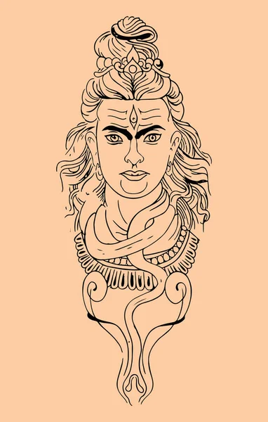 Vector Overzicht Illustratie Van Hindoe God Heer Shiva Zijn Materiaal — Stockfoto